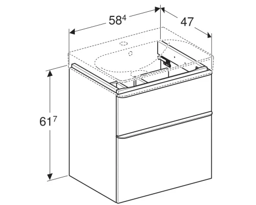 Тумба под раковину Geberit Smyle Square 58x61 500.352.00.1 белый