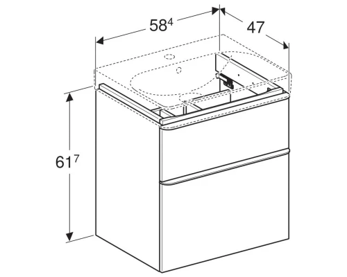 Комплект мебели орех пекан 60 см Geberit Smyle Square 529.352.JR.6