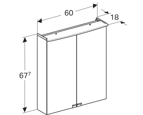 Комплект мебели орех пекан 60 см Geberit Smyle Square 529.352.JR.6