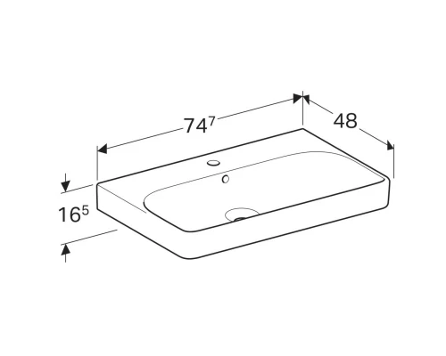 Комплект мебели белый глянец 74,7 см Geberit Smyle Square 529.353.00.7