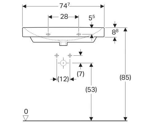 Комплект мебели орех пекан 74,7 см Geberit Smyle Square 529.353.JR.7