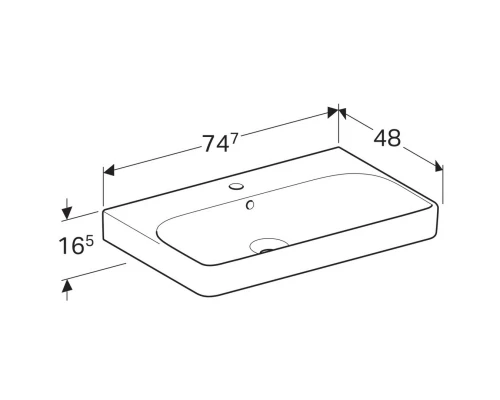 Комплект мебели орех пекан 74,7 см Geberit Smyle Square 529.353.JR.7