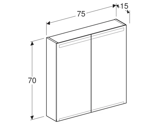 Комплект мебели орех пекан 74,7 см Geberit Smyle Square 529.353.JR.7