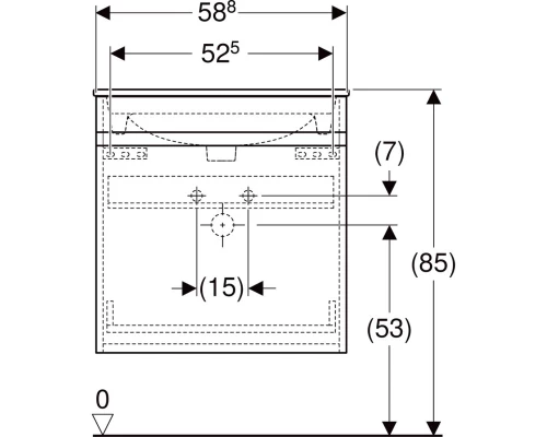 Комплект мебели темно-серый матовый 60 см Geberit Renova Plan 529.915.JK.6