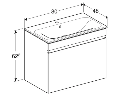 Комплект мебели белый глянец 80 см Geberit Renova Plan 529.916.01.8
