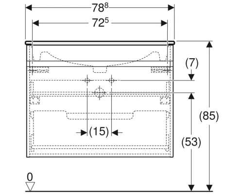 Комплект мебели темно-серый матовый 80 см Geberit Renova Plan 529.916.JK.8