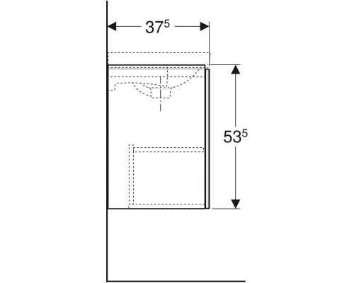 Тумба темно-серый глянец/темно-серый матовый 44,5 см Geberit Acanto 500.608.JK.2