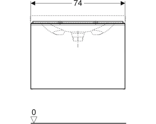 Тумба песочный глянец/песочный матовый 74 см Geberit Acanto 500.611.JL.2