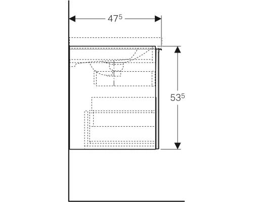 Тумба песочный глянец/песочный матовый 74 см Geberit Acanto 500.611.JL.2