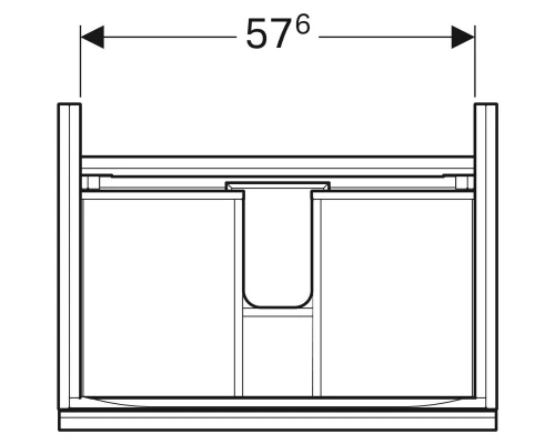 Тумба черный глянец/черный матовый 64 см Geberit Acanto 500.610.16.1