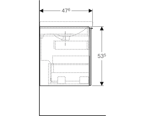 Тумба песочный глянец/песочный матовый 119 см Geberit Acanto 500.613.JL.2