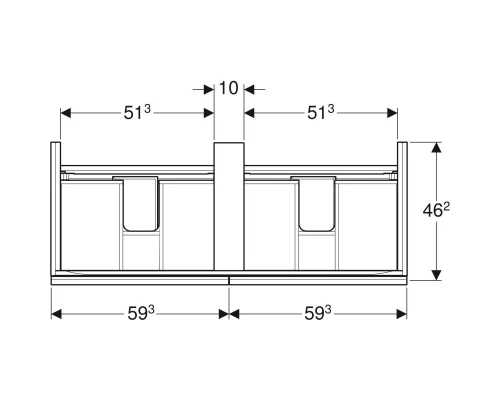 Тумба темно-серый глянец/темно-серый матовый 119 см Geberit Acanto 500.613.JK.2