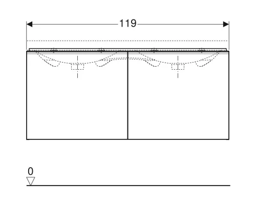 Тумба темно-серый глянец/темно-серый матовый 119 см Geberit Acanto 500.613.JK.2
