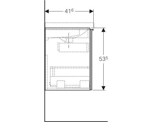 Тумба темно-серый глянец/темно-серый матовый 74 см Geberit Acanto 500.615.JK.2