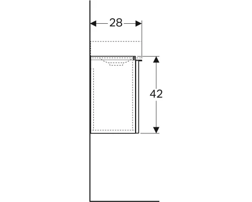 Тумба платина глянец 37 см Geberit iCon 840039000