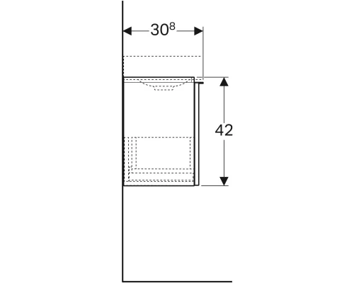 Тумба платина глянец 52 см Geberit iCon 840054000