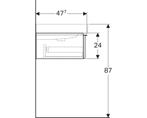 Тумба платина глянец 119 см Geberit iCon 840122000
