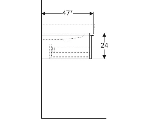 Тумба белый глянец 59,5 см Geberit iCon 840260000