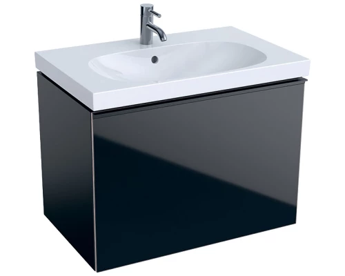 Тумба черный глянец/черный матовый 74 см Geberit Acanto 500.611.16.1