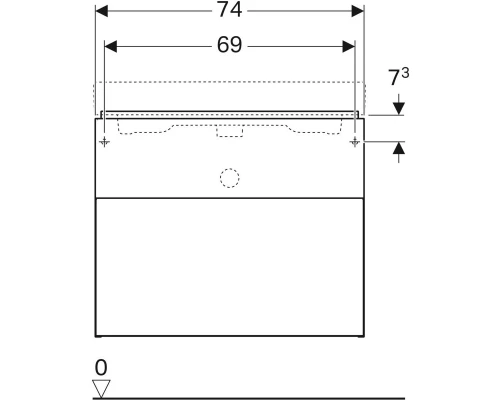 Тумба темно-серый матовый 74 см Geberit iCon 841376000