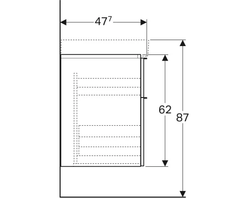 Тумба платина глянец 89 см Geberit iCon 840392000
