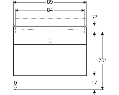Тумба платина глянец 89 см Geberit iCon 840392000