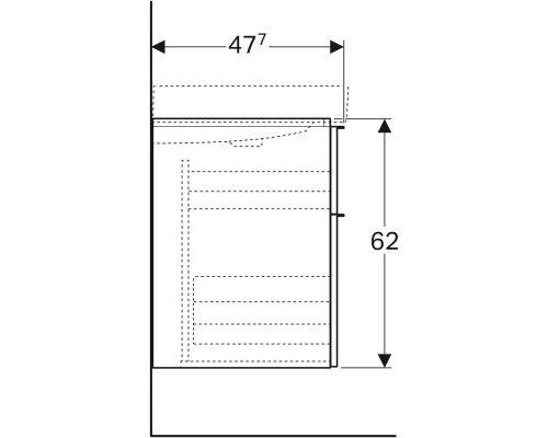 Тумба платина глянец 74 см Geberit iCon 840377000