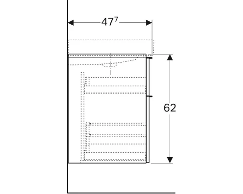 Тумба натуральный дуб 59,5 см Geberit iCon 841362000
