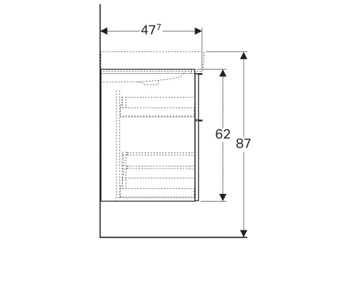 Тумба платина глянец 119 см Geberit iCon 840422000