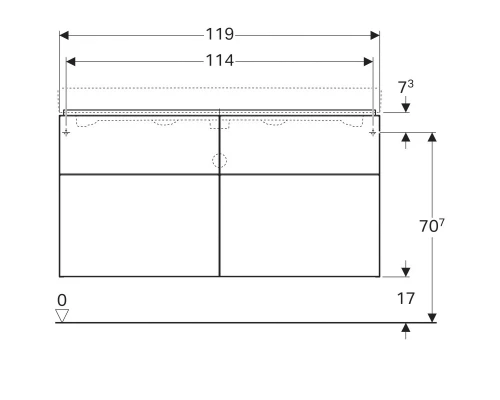 Тумба платина глянец 119 см Geberit iCon 840422000
