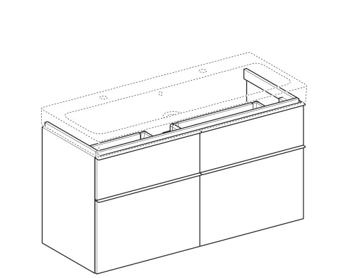Тумба платина глянец 119 см Geberit iCon 840422000
