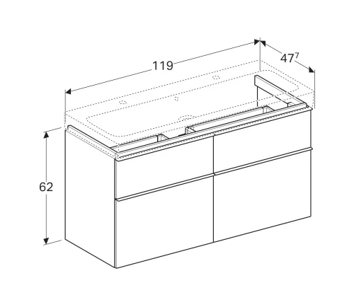 Тумба натуральный дуб 119 см Geberit iCon 841422000