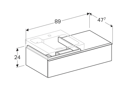 Тумба белый глянец 89 см Geberit iCon 840490000