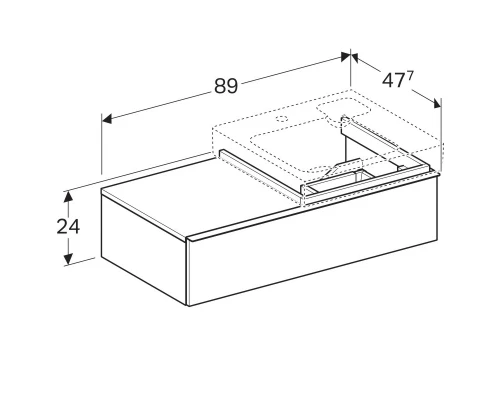Тумба белый глянец 89 см Geberit iCon 840590000