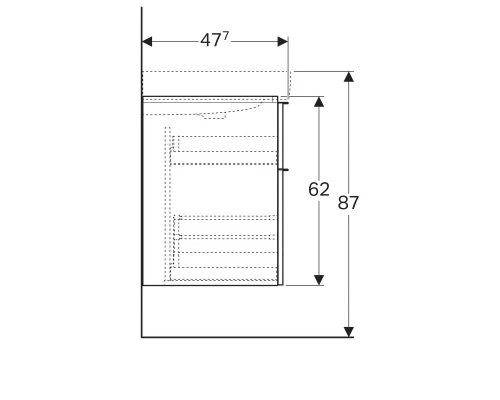Тумба платина глянец 119 см Geberit iCon 840522000