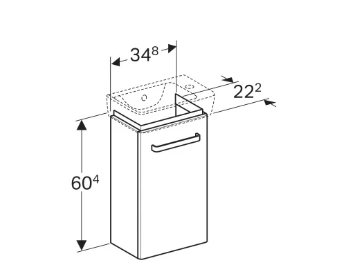 Тумба белый глянец/белый матовый 34,8 см Geberit Renova Compact 862040000