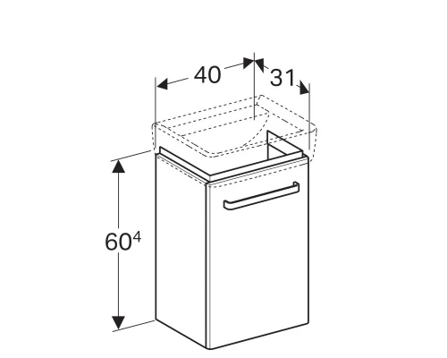 Тумба белый глянец/белый матовый 40 см Geberit Renova Compact 862045000