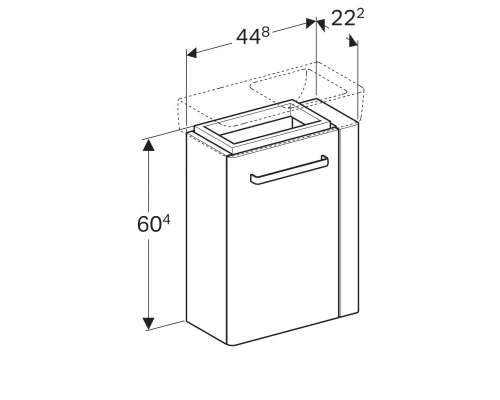 Тумба белый глянец/белый матовый 44,8 см Geberit Renova Compact 862050000