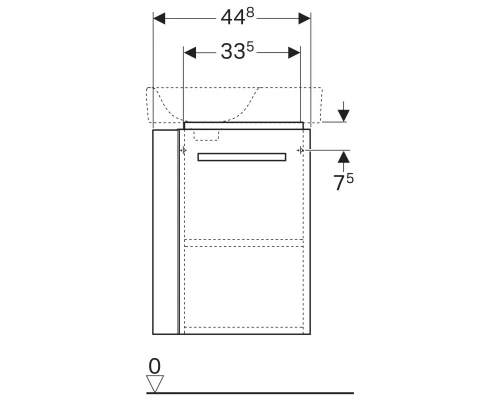 Тумба белый глянец/белый матовый 44,8 см Geberit Renova Compact 862250000