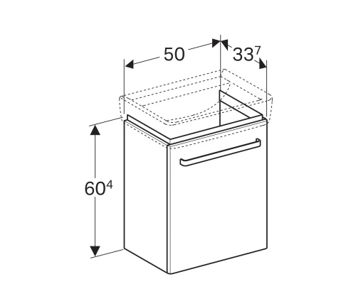 Тумба белый глянец/белый матовый 50 см Geberit Renova Compact 862055000