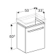 Тумба белый глянец/белый матовый 50 см Geberit Renova Compact 862055000