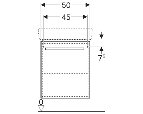 Тумба белый глянец/белый матовый 50 см Geberit Renova Compact 862055000