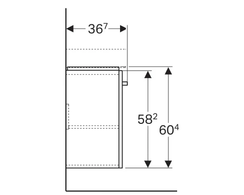 Тумба белый глянец/белый матовый 50 см Geberit Renova Compact 862055000