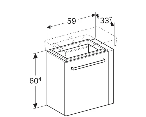 Тумба белый глянец/белый матовый 59 см Geberit Renova Compact 862065000
