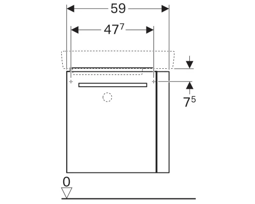 Тумба белый глянец/белый матовый 59 см Geberit Renova Compact 862065000