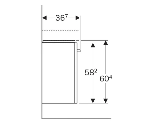 Тумба белый глянец/белый матовый 59 см Geberit Renova Compact 862065000