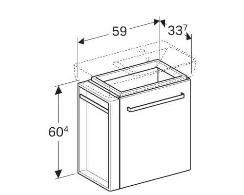 Тумба светло-серый глянец/светло-серый матовый 59 см Geberit Renova Compact 862266000