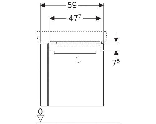 Тумба светло-серый глянец/светло-серый матовый 59 см Geberit Renova Compact 862266000