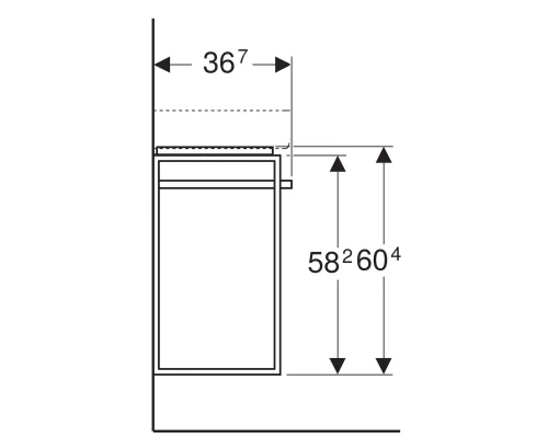 Тумба светло-серый глянец/светло-серый матовый 59 см Geberit Renova Compact 862266000