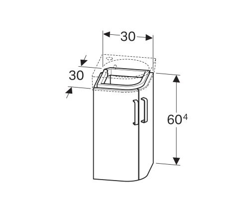 Тумба светло-серый глянец/светло-серый матовый 30x30 см Geberit Renova Compact 862133000